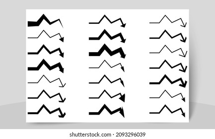 Hand drawn arrow set sketch arrow design for business plan and education