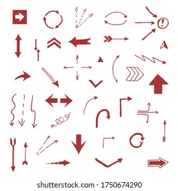 Hand drawn arrow set. Vector illustration graphic.