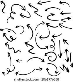 hand drawn arrow set vector