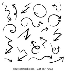 Hand drawn arrow set vector