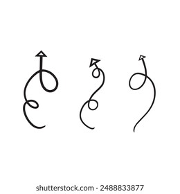 Vector de conjunto de flechas dibujado a mano