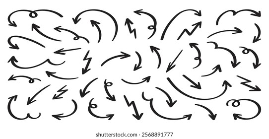 Hand drawn arrow set Vector illustration