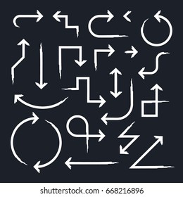 Hand drawn arrow set, vector illustration graphic