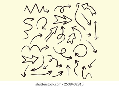 hand drawn arrow set water colour brush