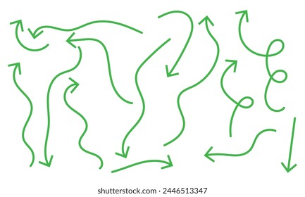 Hand drawn arrow set with white background.