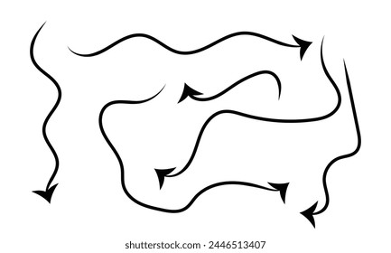 Hand drawn arrow set with white background.