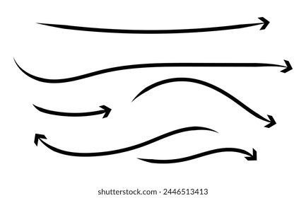 Hand drawn arrow set with white background.