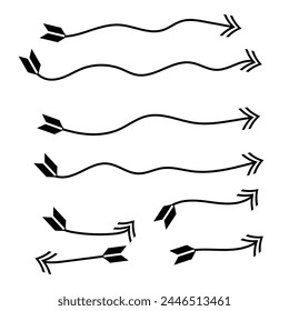 Hand drawn arrow set with white background.
