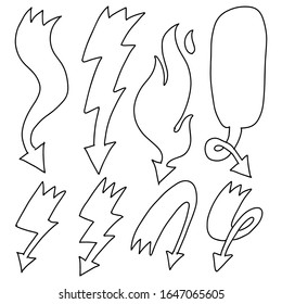 dibujo a mano del signo de flecha