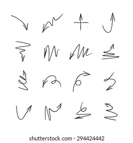 hand drawn arrow signs, vector