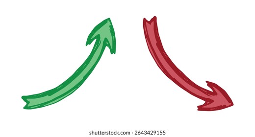 Hand drawn arrow symbol. Business clipart. Single element for design