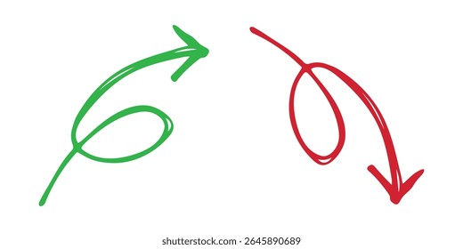 Hand drawn arrow symbol. Business clipart. Single element for design