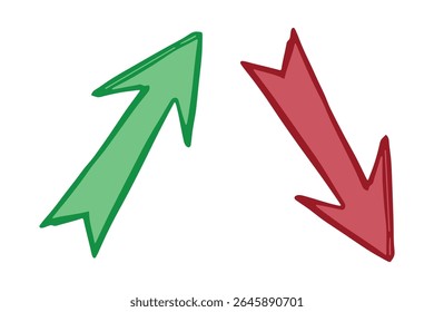 Hand drawn arrow symbol. Business clipart. Single element for design