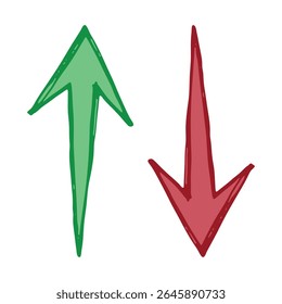 Hand drawn arrow symbol. Business clipart. Single element for design