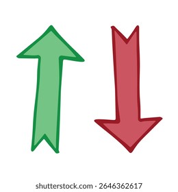 Handgetekende pijlsymbool. Zakelijke clipart. Eén element voor ontwerp