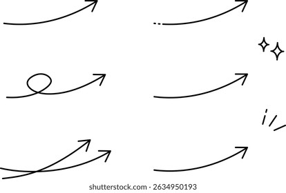 Met de hand getekende pijlvariaties illustratie