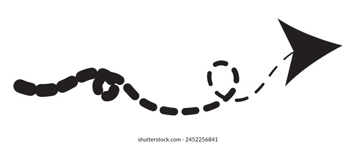 Hand drawn arrow. Vector doodle icon. Vector illustration. PNG.