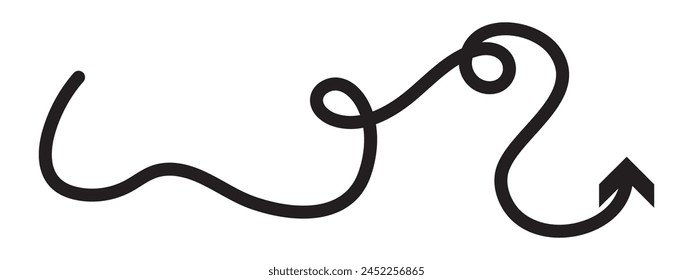 Hand drawn arrow. Vector doodle icon. Vector illustration. PNG.