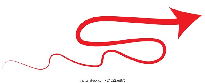 Hand drawn arrow. Vector doodle icon. Vector illustration. PNG.