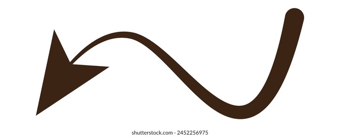 Hand drawn arrow. Vector doodle icon. Vector illustration. PNG.