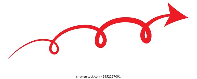 Hand drawn arrow. Vector doodle icon. Vector illustration. PNG.