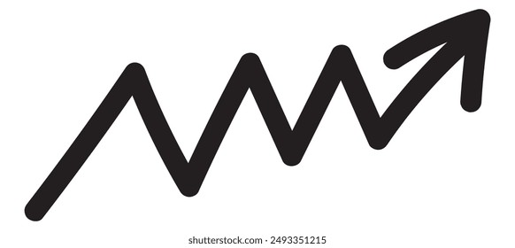 Hand drawn arrow. Vector doodle icon. Vector illustration. PNG.