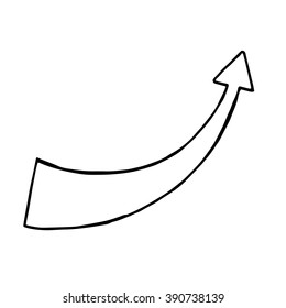 Hand drawn arrow, vector doodle object, isolated