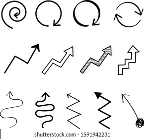 Hand drawn Arrow Vector icon, Sign collection
