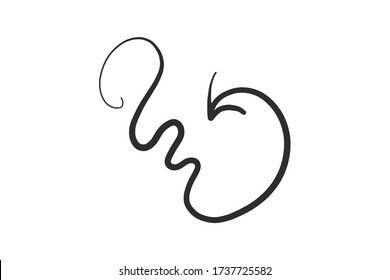 Hand drawn arrow vector icon on white background.sketch arrow design for business plan and education.