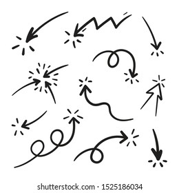Hand drawn arrow vector icons set.