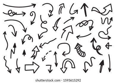 Hand Drawn Arrow Vector Icons Set Stock Vector (Royalty Free