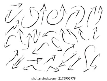 Hand drawn arrow vector icons set. sketch arrow design for business plan and education.