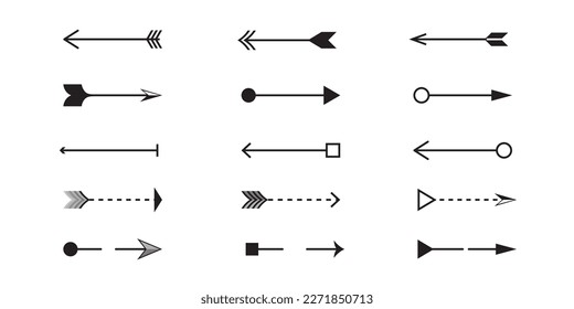 Las flechas establecen iconos. Icono de flecha. Colección vectorial Flechas simples modernas. Ilustración del vector