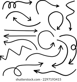 Hand Drawn Arrow Vector Icons Set For Design