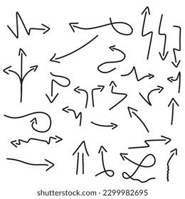 Hand drawn arrow vector icons set.Sketch arrow design for you isolated on white background,vector illustration eps10