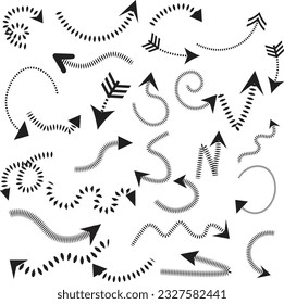 Hand drawn arrow vector icons set. sketch arrow design for business plan and education.