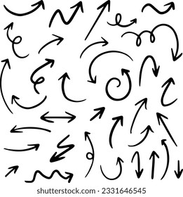 Hand drawn arrow vector icons set. sketch arrow design for business plan and education NEW
