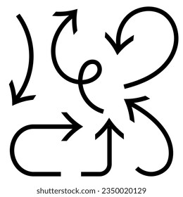 Hand drawn arrow vector icons set. sketch arrow design for business plan and education.
