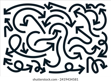 Hand drawn arrow vector icons set