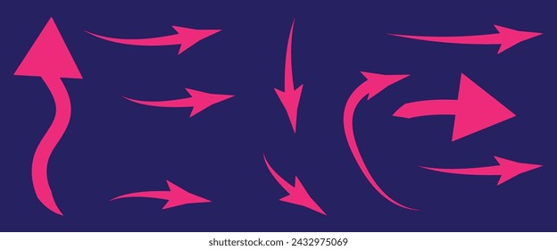 Hand drawn arrow vector icons set. sketch arrow design for business plan and education.