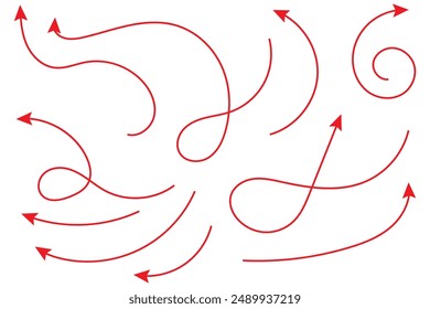 Hand drawn arrow vector icons set. sketch arrow design for business plan and education.