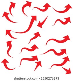 Handgezeichnete Pfeilvektorsymbole. Skizze Pfeildesign für Business Plan und Bildung. Satz von Pfeilen schwarze Symbole. Kreispfeile, Pfeil drehen, Prozesssymbol wiederholen. 333