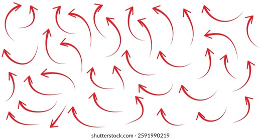 Hand drawn arrow vector icons set. sketch arrow design for business plan and education.