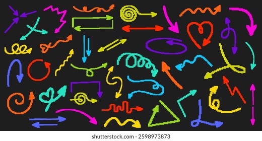 Hand Drawn Arrow. Vector Icons Set. Modern Simple Arrows. Vector Illustration EPS. 