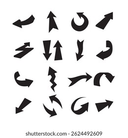 Hand drawn arrow vector icons set. sketch arrow design for business plan and education.