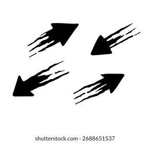 Hand drawn arrow vector icons set
