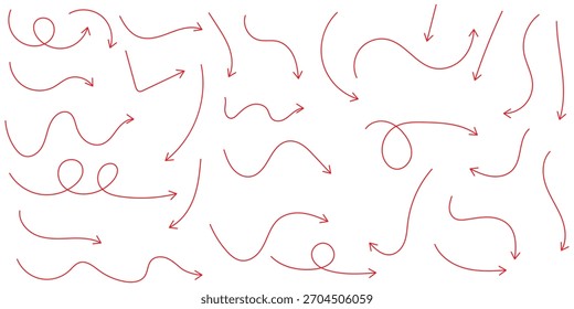 Hand drawn arrow vector icons set. sketch arrow design for business plan and education.