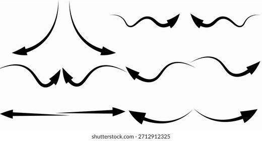 Handgezeichnete Pfeilvektorsymbole. Skizze Pfeildesign für Business Plan und Bildung

