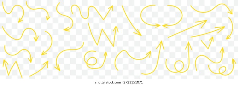 Handgezeichnete Pfeilvektorsymbole. Skizze Pfeildesign für Business Plan und Bildung.