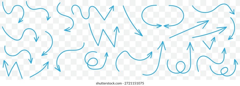 Handgezeichnete Pfeilvektorsymbole. Skizze Pfeildesign für Business Plan und Bildung.